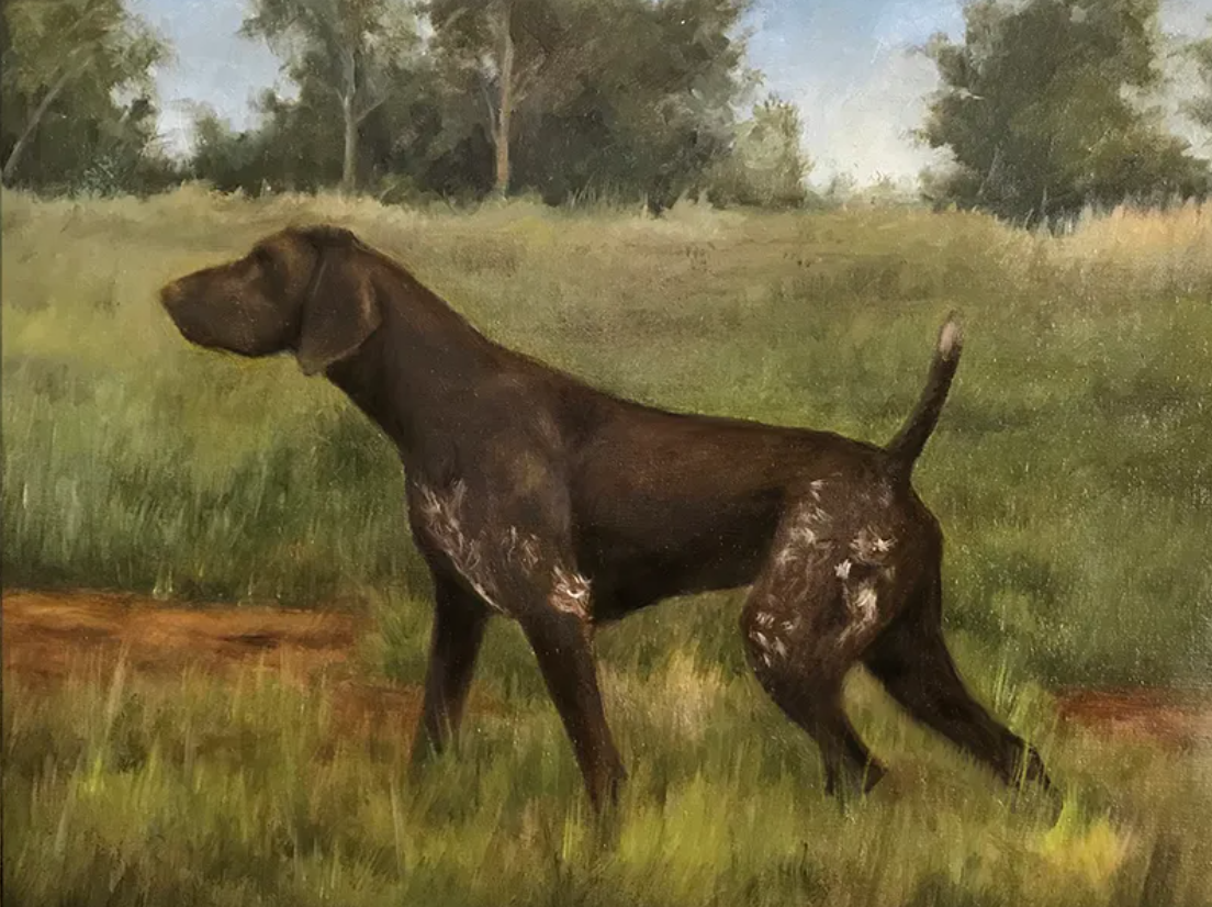 Hunting Dog Oil Painting