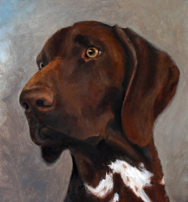 German Short Haired Pointer Oil Painting