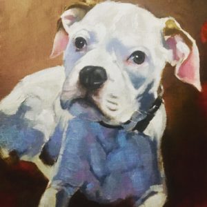 Bulldog Oil Painting