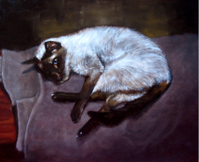 Siamese Cat Oil Painting