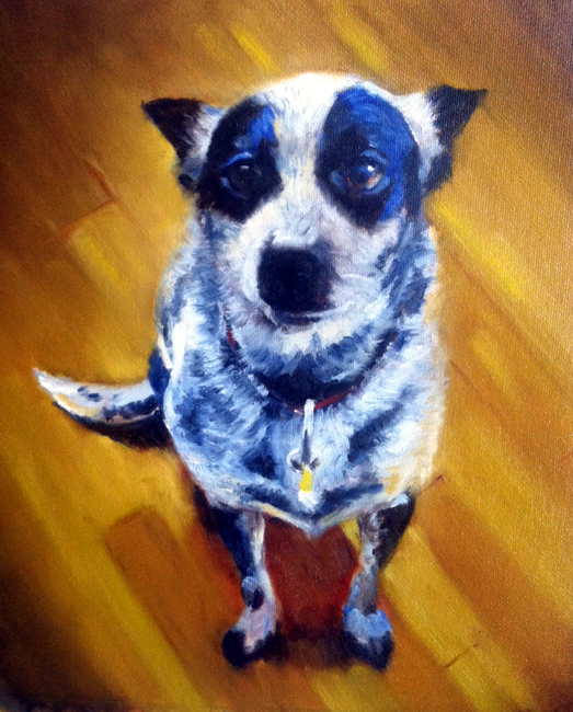 Australian Shepard Oil Painting